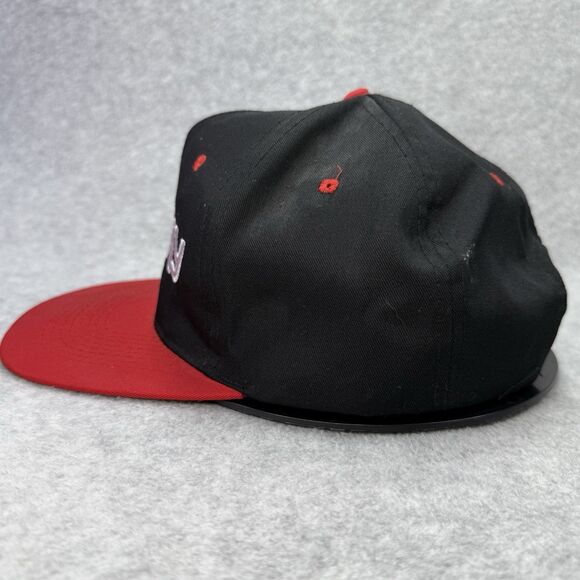 Vintage KC Caps Lucky Hat Red Black One Size Snapback Fishing Hook - Picture 5 of 9